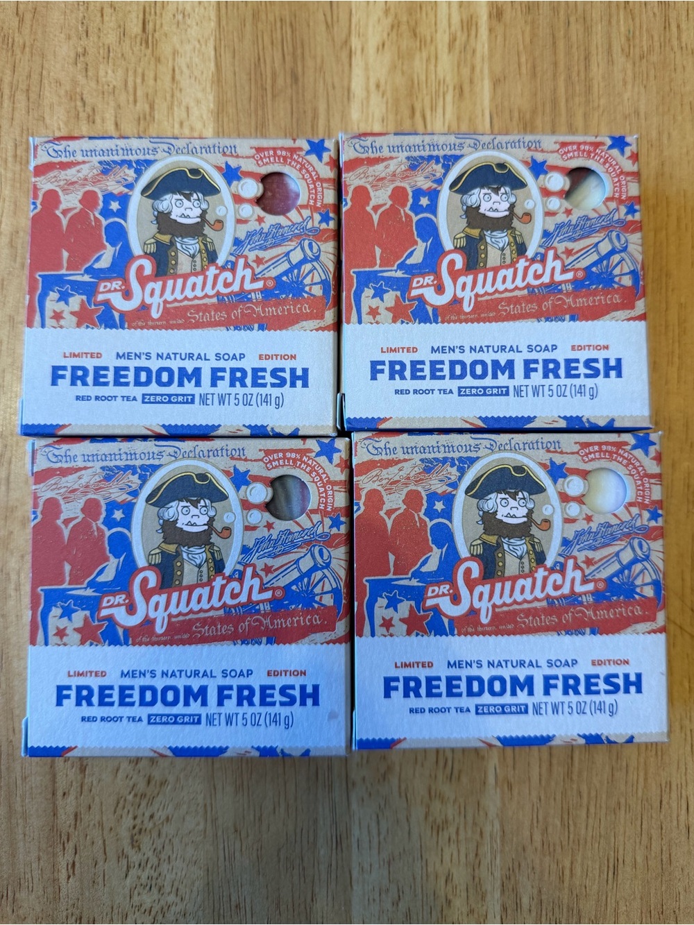 Dr. Squatch Freedom Fresh Bar Soap Lot of 4 New Limited Edition